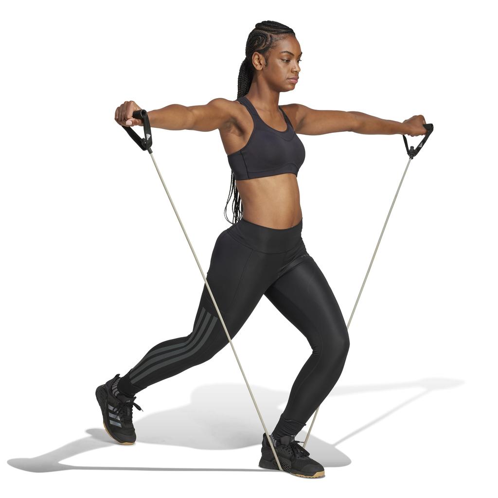 Adidas Optime Черные Размер L Леггинсы полной длины с 3 полосками, KPI06, Женские, (JI8762),