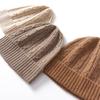 Cashmere Autumn and Winter New Style Women's High-end Solid Color Hexagonal Twist Pattern Warm Fashionable Cuffed Casual Knitted Hat