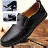 Мужские мокасины, деловая повседневная кожаная обувь без шнуровки, мокасины для вождения, туфли на плоской подошве, сшитые вручную