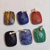 1pc Natural Stone Square Charms Pendant Amethyst Tiger Eye Crystal Pendant for Jewelry Making Earrings DIY Accessories