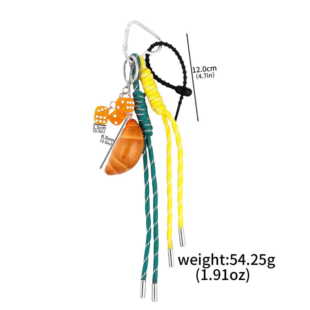 Adorable Alkaline Bread Phone Charm Keychain Pendant Woven Rope Bow Love Heart Pendant Girl Gift Fashion Charm Accessories