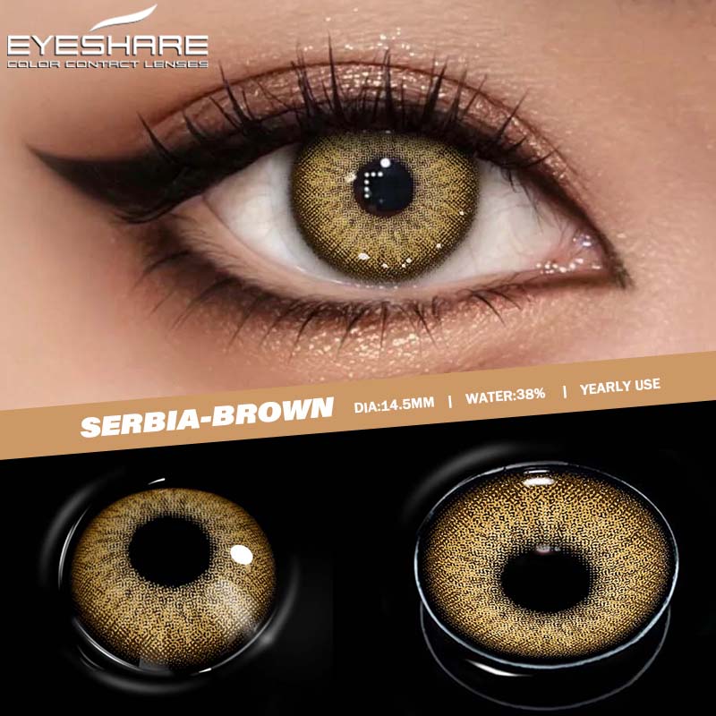Eyeshare Colored Contact Lenses Imperial Green Fashion Lenses Coffee Colored Lenses Dark Brown Natural Lenses Ocean Blue Colored Lenses 1 Pair