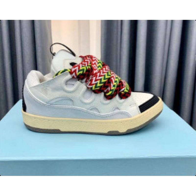 Men'S And Women'S Leather Splicing LaceUp Sports And Leisure Shoes Retro Board Shoes Dad Shoes