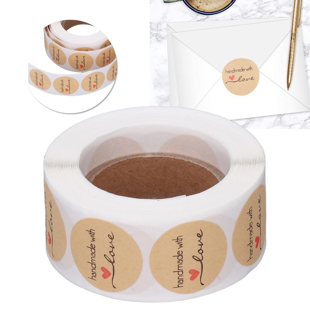Round Shape Round Label Stickers Kraft Material Seal Labels Kraft Paper Stickers Envelope Sealing