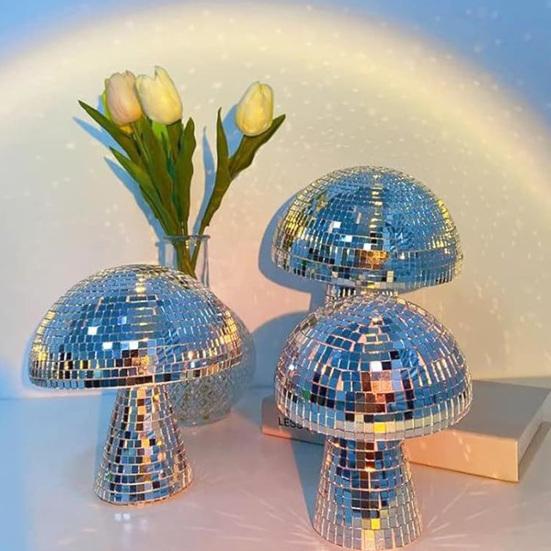 Диско-шар в виде гриба для вечеринки, блестящее зеркало, диско-шар, украшение, ретро-светоотражающая плитка для дискотеки, гриб, домашние бары, вечеринки, свадьбы, ночные клубы, орнамент