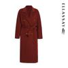 ELLASSAY Women's Wool Double-Breasted Suit Collar Coat