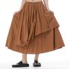 Summer Plus Size Women's Loose Slim Look Old A- Line Skirt Grinding Solid Color Trendy Casual Daily Commute