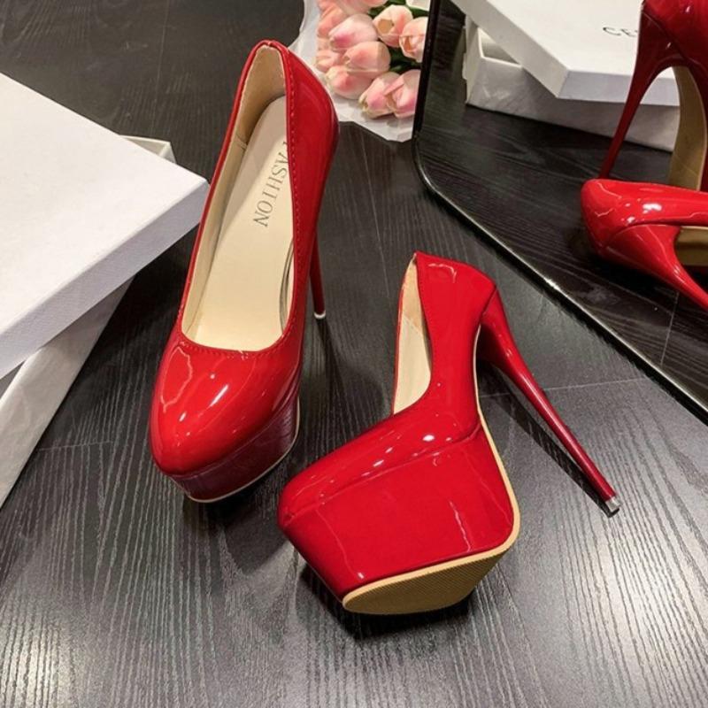 Женская обувь на очень высоком каблуке 16 см, туфли-лодочки на платформе и высоком каблуке, сексуальные туфли на тонком каблуке для ночного клуба, женские туфли 2025
