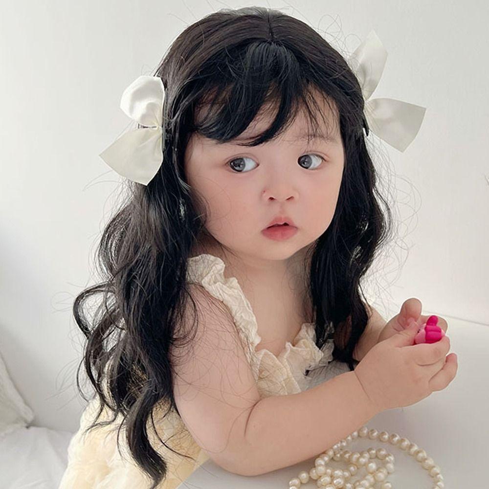 Photography Props Kids Decor Girls Toddler Neat Bang Long Straight Hair Short Bob Wig Baby Hair Wig