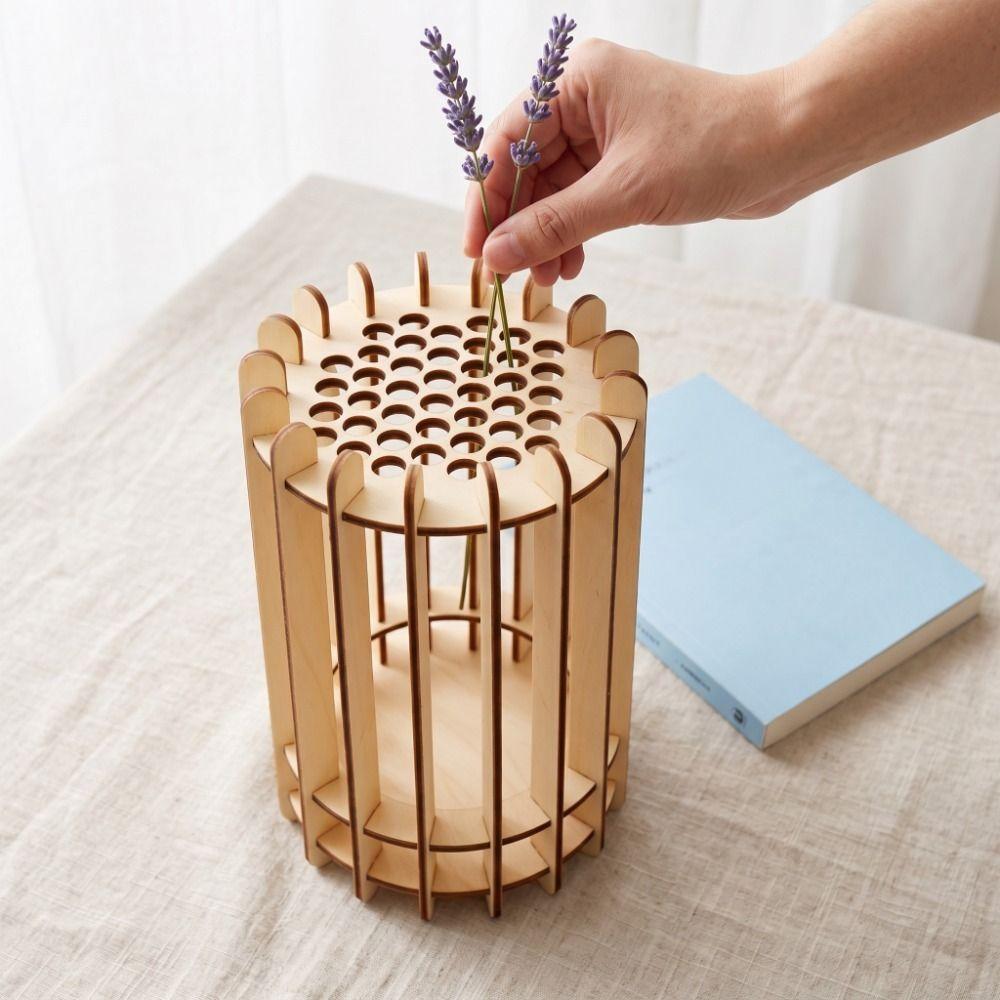 Handmade 3D Puzzle Vase Unique Flower Display Stand Flower Arrangement Vase for Flower Lovers