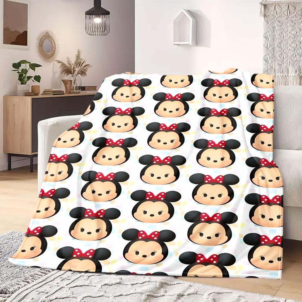 Mickey Print Flannel Blanket Cartoon for Sofas Beds Bedrooms Chairs Travel Picnics Home Decor Unique Gift Idea 3D Style