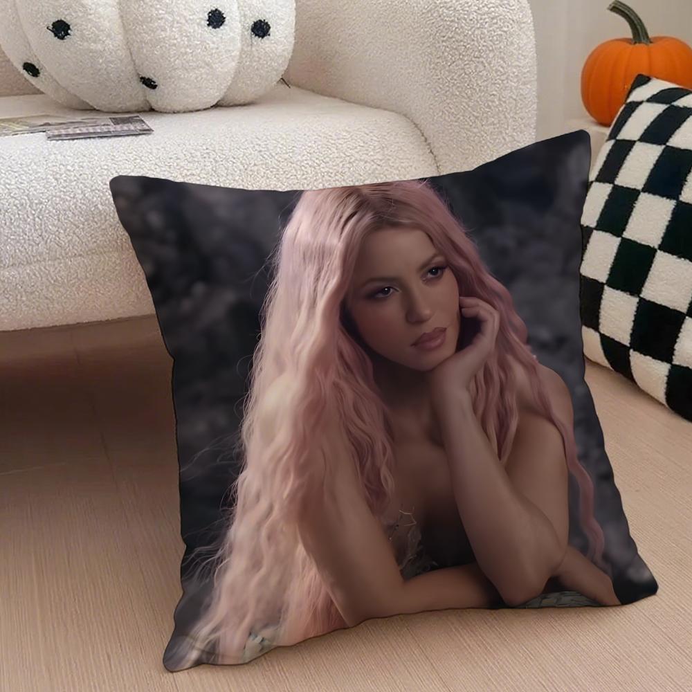 popsinger SShakiras Cushion Cover Throw Pillow Cover Hidden Button Durable Polyester Chair Cushion