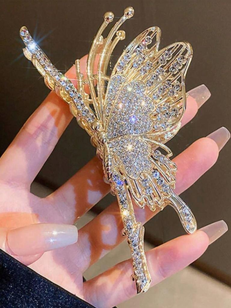 1Pcs Exquisite Crystal Butterfly Metal Hair Claws For Women Girls Party Hair Accessories