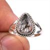 Natural Black Rutile Gemstone 925 Solid Sterling Silver Jewelry Ring Size 6 W2U90