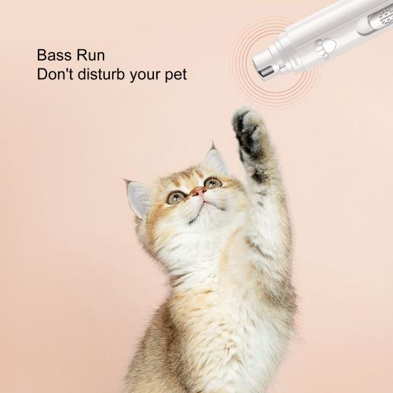 Pet Nail Grinder Rechargeable 2-Speed 3 Grinding Ports Low Noise USB Charging Grooming Portable Rechargeable Dog Nail Trimmer Dog Supply