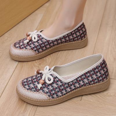 Тканевые туфли на мягкой подошве с противоскользящим покрытием для людей среднего и пожилого возраста, повседневные парусиновые туфли для женщин