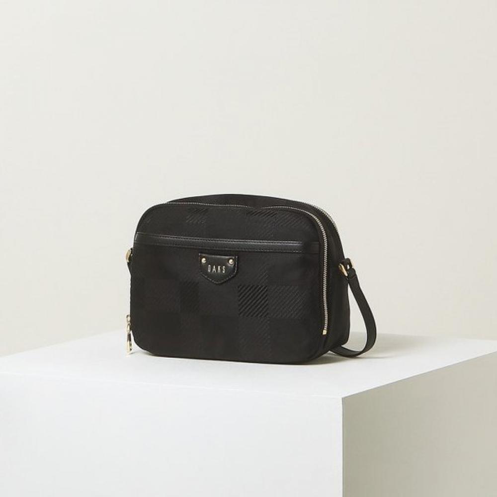 Daks Black Big Check Jacquard Crossbody Bag