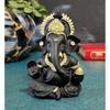 Terracotta Black Ganesh Idol for Car Dashboard Small Ganesha Murti Ganpati Idol for Home Decor 3.5 X 2 Inches, Idol