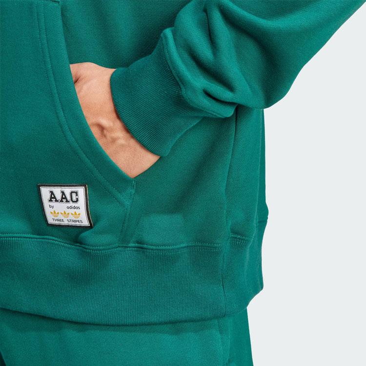 adidas Мужская толстовка с капюшоном Originals Trefoil Aac с логотипом, лесно-зеленая IM4576