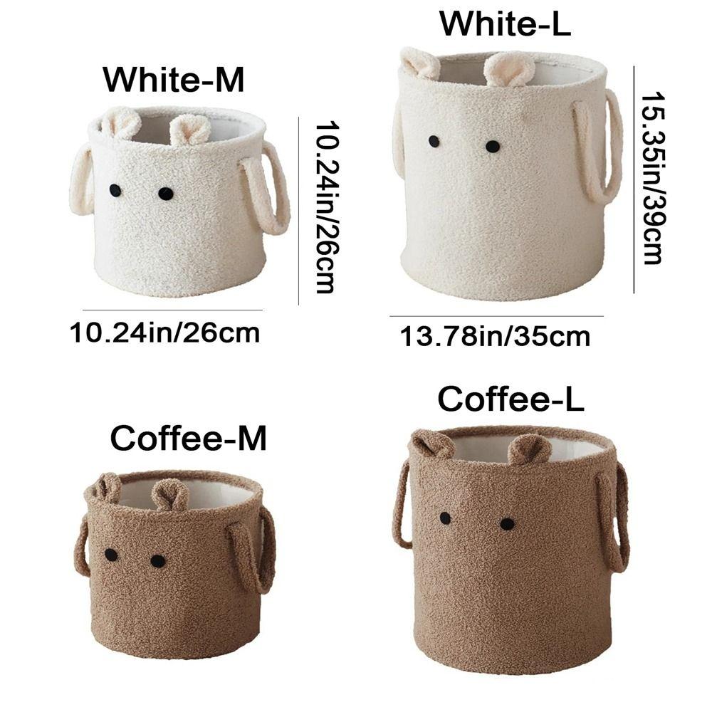 Cute Cartoon Folding Basket Large Capacity Plush Storage Basket Dirty Clothes Basket  Living Room