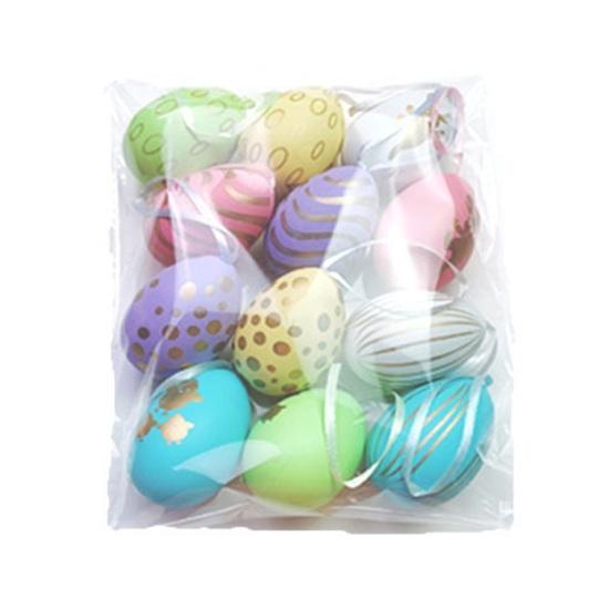 12 шт. Разноцветные пластиковые пасхальные яйца Сделай сам Игрушка для раскрашивания яиц для дома Детские занятия Принадлежности для пасхальной вечеринки