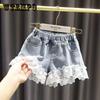 Children's Pants Summer Girls Casual Korean Style Shorts Bow Polka Dot Denim Solid Ruffle Pants