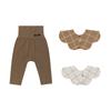 Мягкие модальные леггинсы с высокой талией 1 шт. слюнявчик 2 шт. коричневый слоновая кость 12 мес. [Konny] + L-комплект (Мокка, Проверить, Проверить)