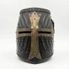 Средневековый Шлем Великий Шлем Крестоносца Черненая Сталь Доспехи Тамплиера с Латунным Крестом SCA LARP Косплей Подарок Рыцарские Доспехи Подарок для Него