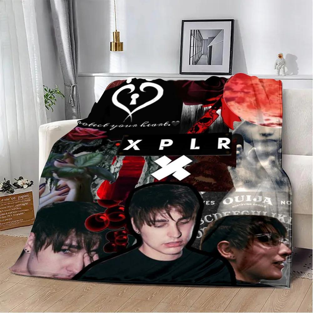 Плед с принтом Sam and Colby XPLR Пледы для пикника Теплый плед Мягкий и удобный плед Для дома Путешествий Подарок на день рождения