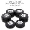 Compatible with Tamiya 1/14 RC Tractor Truck Aluminum Alloy Front & Rear Truck Wheel Rim Tires 6PCS