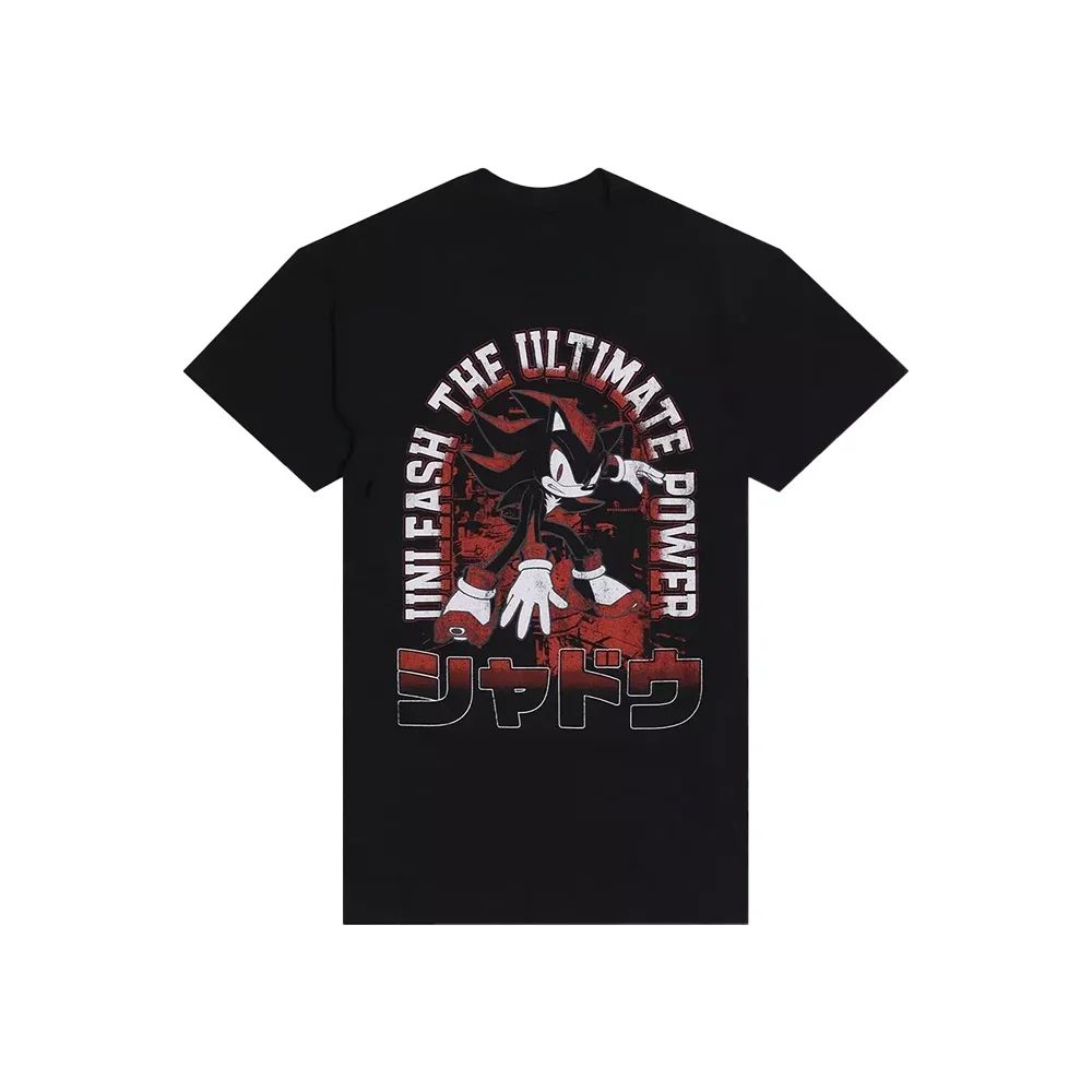 New Fashion Trend T-shirt Cotton Print Round Neck Short Sleeve Sonic Shadow Duo Slogan T-shirt Retro Trend Street Y2K Unisex