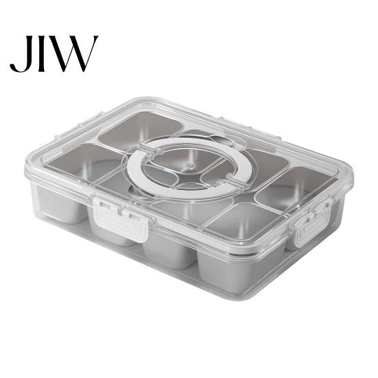 Портативный поднос для овощей с ручкой, контейнер Snackle Box, крышка-сервировочная тарелка из нержавеющей стали с ручкой, 8 отделений, большой контейнер для закусок