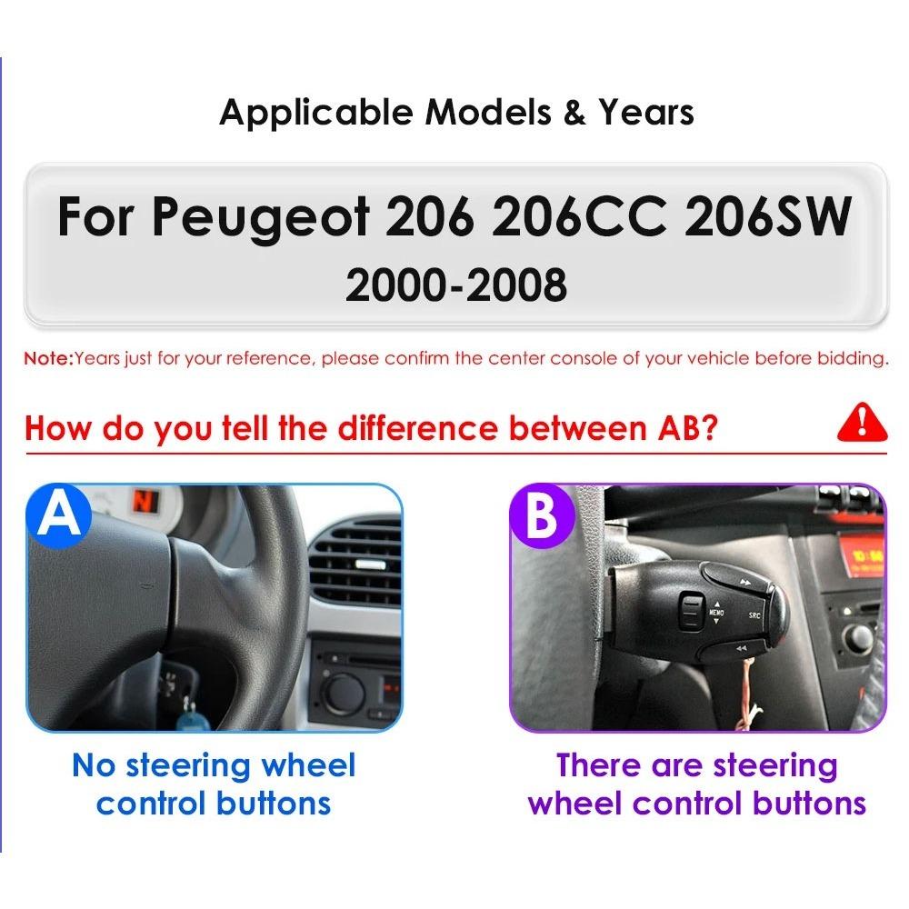 2 DIN Android автомобильное радио для PEUGEOT 206 206CC 206SW 2000-2008 автоматический мультимедийный плеер WIFI GPS авторадио Carplay Navi 2 + 64 ГБ
