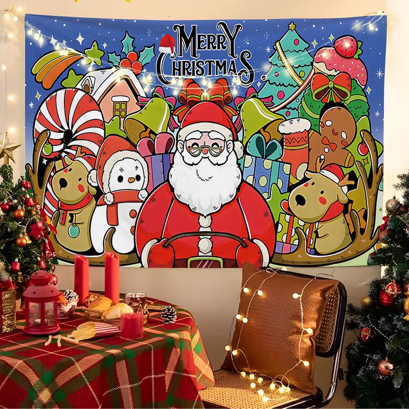 European Christmas Festival Hanging Cloth - Fresh Party Background Decor