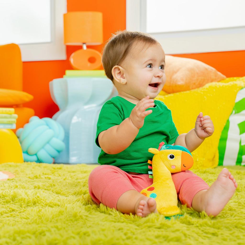 Яркие старты Safari месяцы прорезывания зубов и развивающая игрушка для рук для коляски 13084 погремушка/жираф [0 вверх]