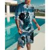 Summer Color Vortex 3D Print T-Shirts Shorts Sets Men's Tracksuits Oversized Short Sleeve T Shirt Pants Set Man Suits Clothing