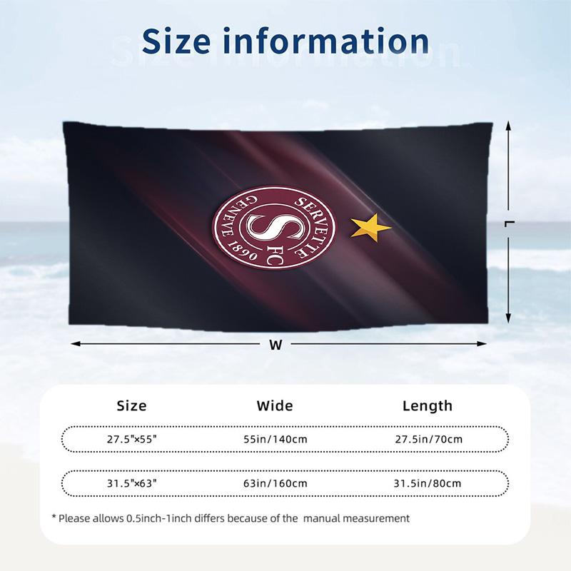 Servette FC принт Быстросохнущее пляжное полотенце Микрофибра Впитывающее Портативное Дорожное Полотенце для плавания