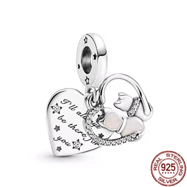 Подвеска с несколькими узорами подходит для браслета/ожерелья из стерлингового серебра 925 пробы, подвеска из бисера, ювелирные изделия для мамы, фестиваля