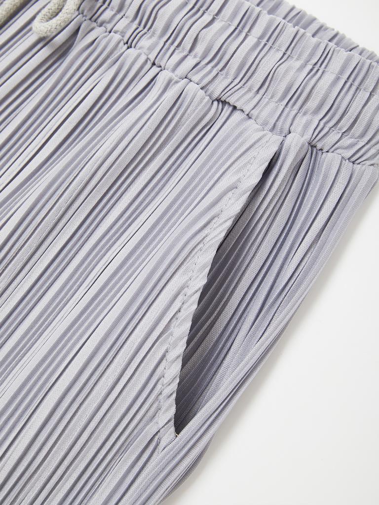 IKALOOK Cooling Pleated Elastic Waist Pants Dd1Mmpt154
