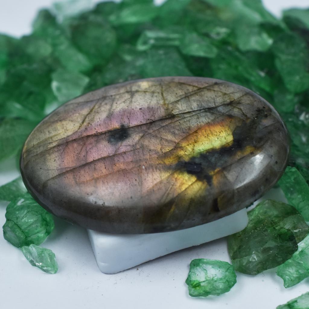 Natural Labradorite Loose Gemstone 142.50 ct Oval Shape for Jewelry Making and Gem Collections