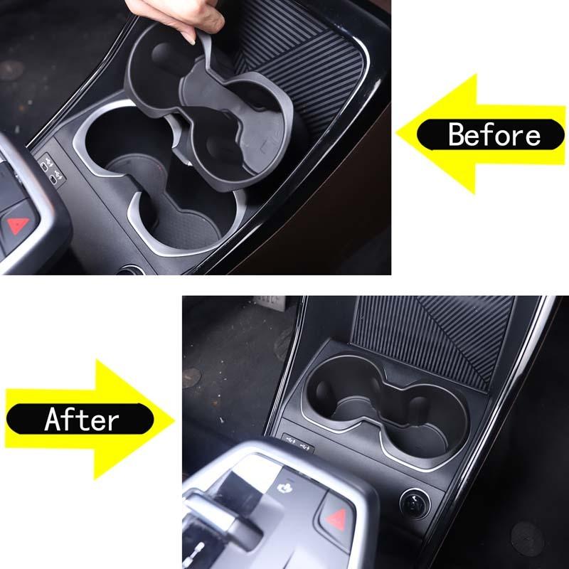 For BMW X1 U11 -2024 TPE Black Car Center Console Water Cup Holder Storage Box Car Interior Accessories