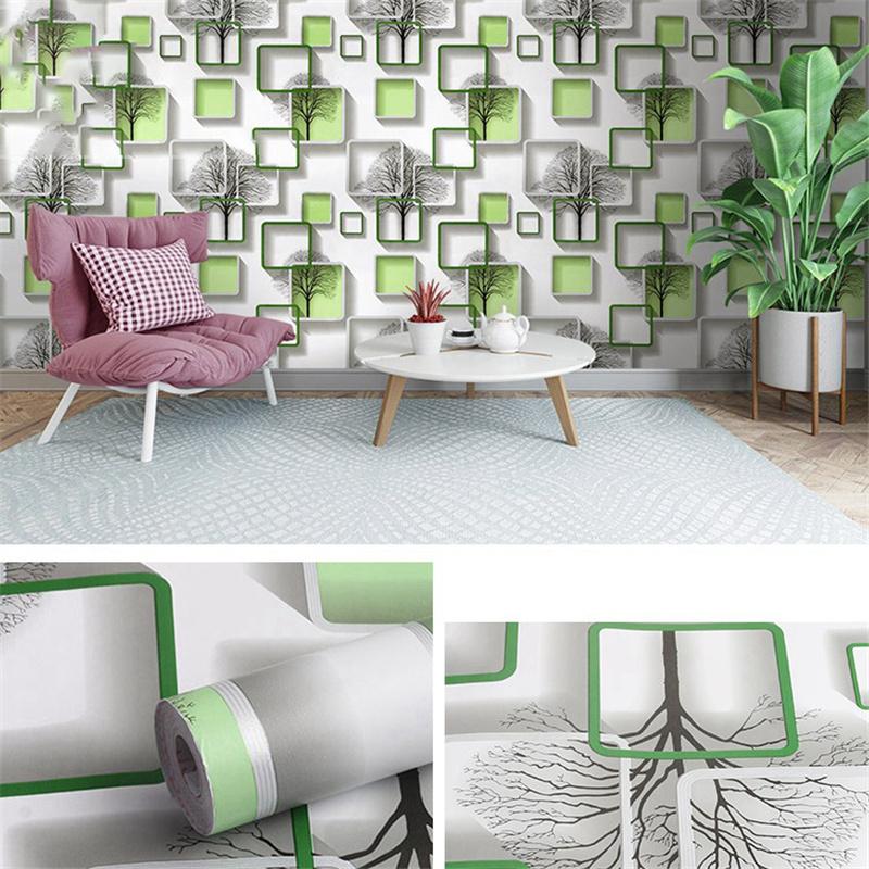 10м/20м ПВХ утолщенная геометрическая сетка дерево фон самоклеящиеся обои наклейки для ремонта отель домашний декор