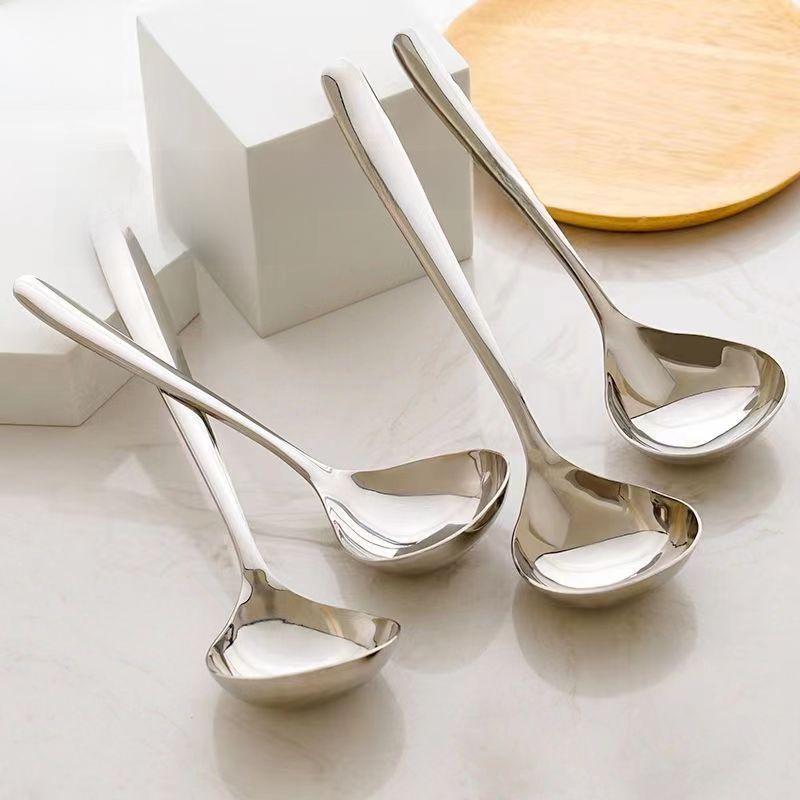 Большая корейская суповая ложка с длинной ручкой из нержавеющей стали 304