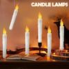 Halloween LED Taper Candle Flameless Candles with Magic Wand Flickering Warm Light Remote Control Christmas Party Decoration