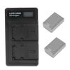 Plastic Battery Charger with LCD Display Camera Battery Double Charging for NP‑FV100