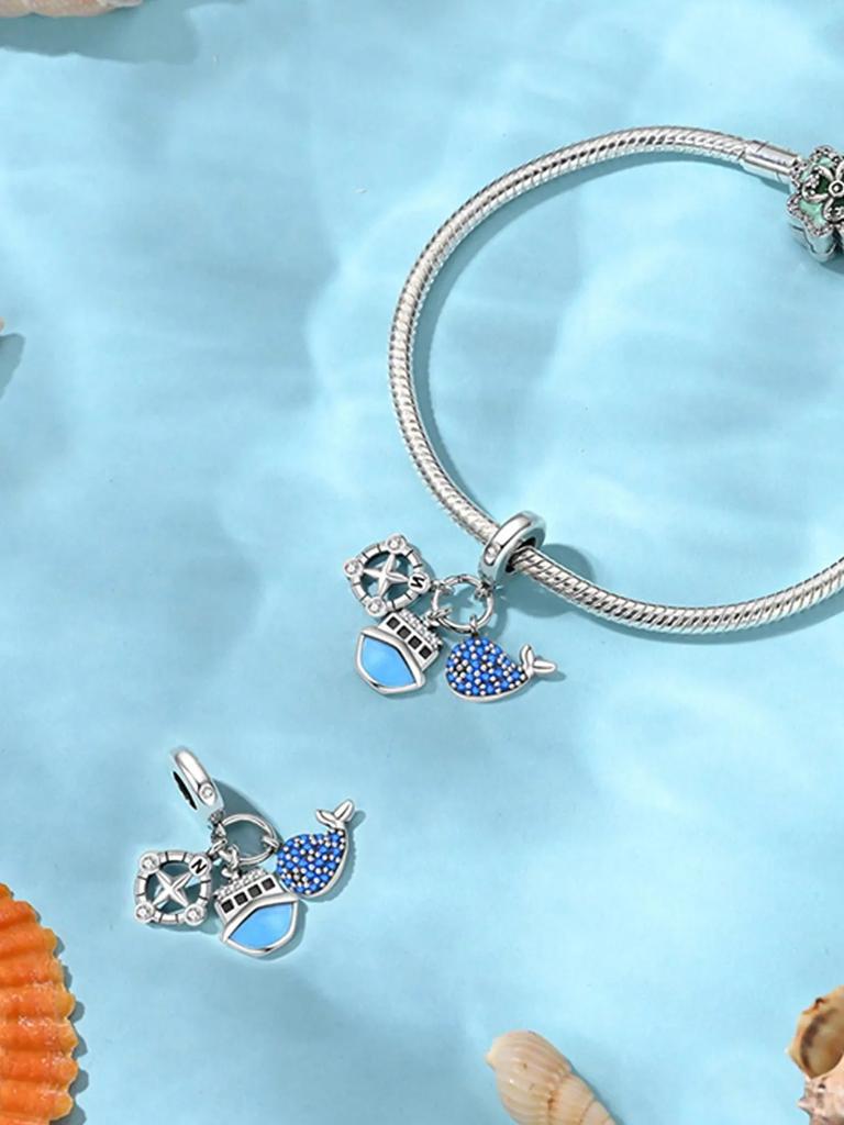 Шармы Серебро Медные Цвета Морской Краб Осьминог Бусины Шарм Подвеска Для Оригинального Браслета Для Женщин DIY Украшения Подарок Любви