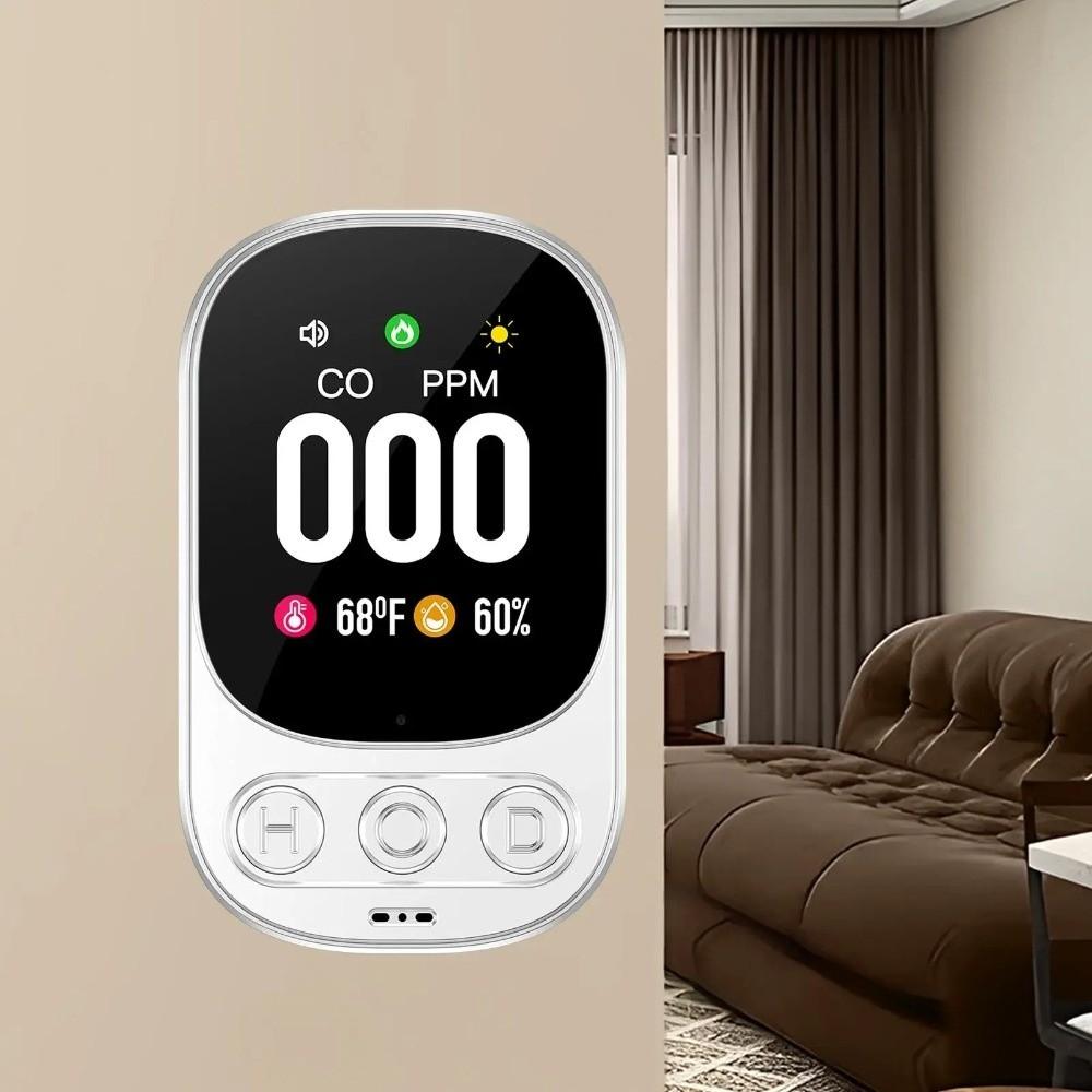 Real Time Monitoring CO Monoxide Alarm Large Screen Temperature Humidity Detector Travel