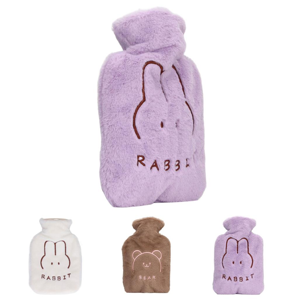 Бутылка для горячей воды 1 л симпатичный съемный плюшевый чехол утолщенный ПВХ анти ожоговый мешок для горячей воды для рук Be