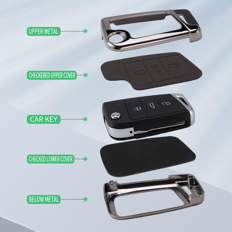Volkswagen Lavida Key Cover (2023-2025) - Fresh design, full-coverage leather, perfect for men.