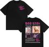 Футболка Bad Gyal Bikini Badness Tour Унисекс и Женская Летняя Хлопковая Одежда в Стиле Y2K Дышащая Хип-Хоп С Круглым Вырезом С Коротким Рукавом
